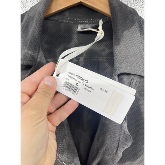 Freddy Hand Dyed Sweatshirt Jacket Gray Tie Dye Effect Womens Extra Large NWT - Picture 3 of 9